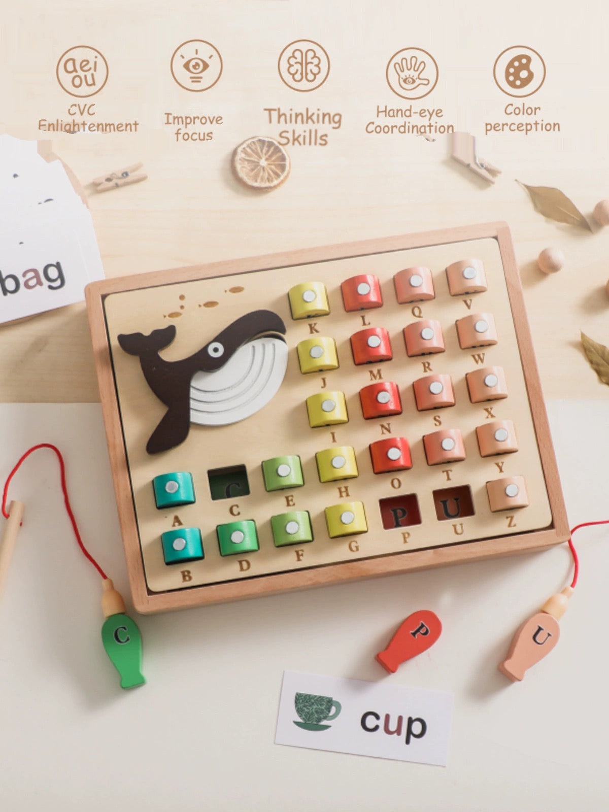 Wooden Fishing Alphabets